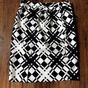Talbots Geometric Cotton Pencil Skirt NWOT Womens 10 career work cocktail party